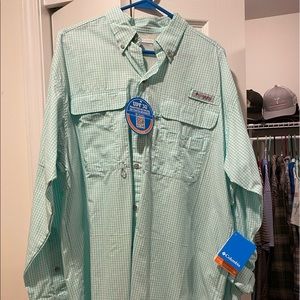 Columbia PFG long sleeve shirt light blue